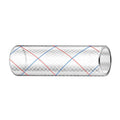 Trident Marine 3/8" x 50' Clear Reinforced PVC Hose Tubing Red &amp; Blue Tracer