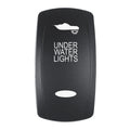 Pacer Actuator - 'UNDER WATER LIGHTS' f/V Series Contura Switches - Black - Laser Etched (Top/Bottom Light)