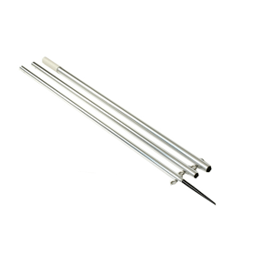 Lee's 16' Bright Silver Pole w/ Black Spike Step T