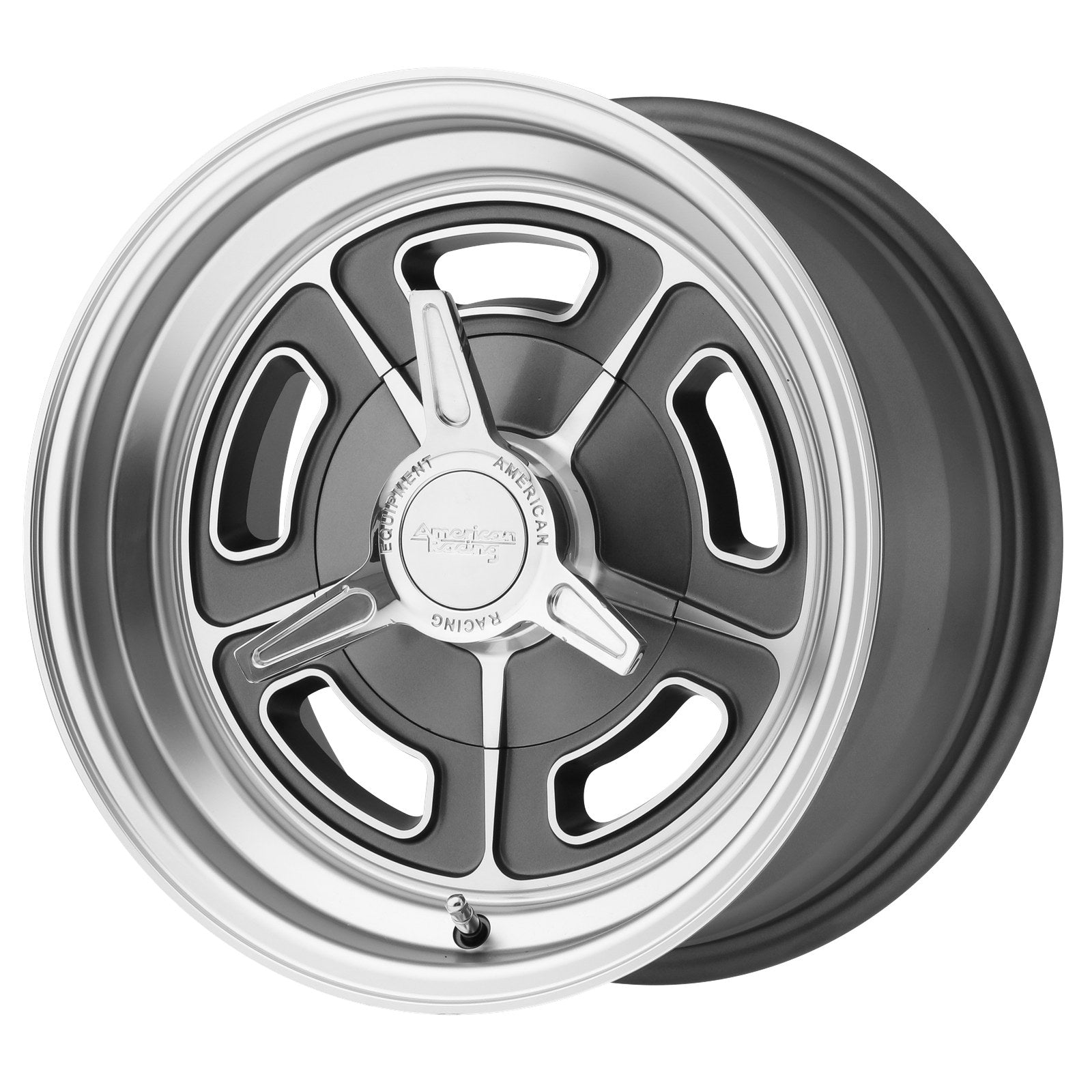 American Racing Vintage VN502 CAP 3PC SNAP IN - MAG GRAY MACH
