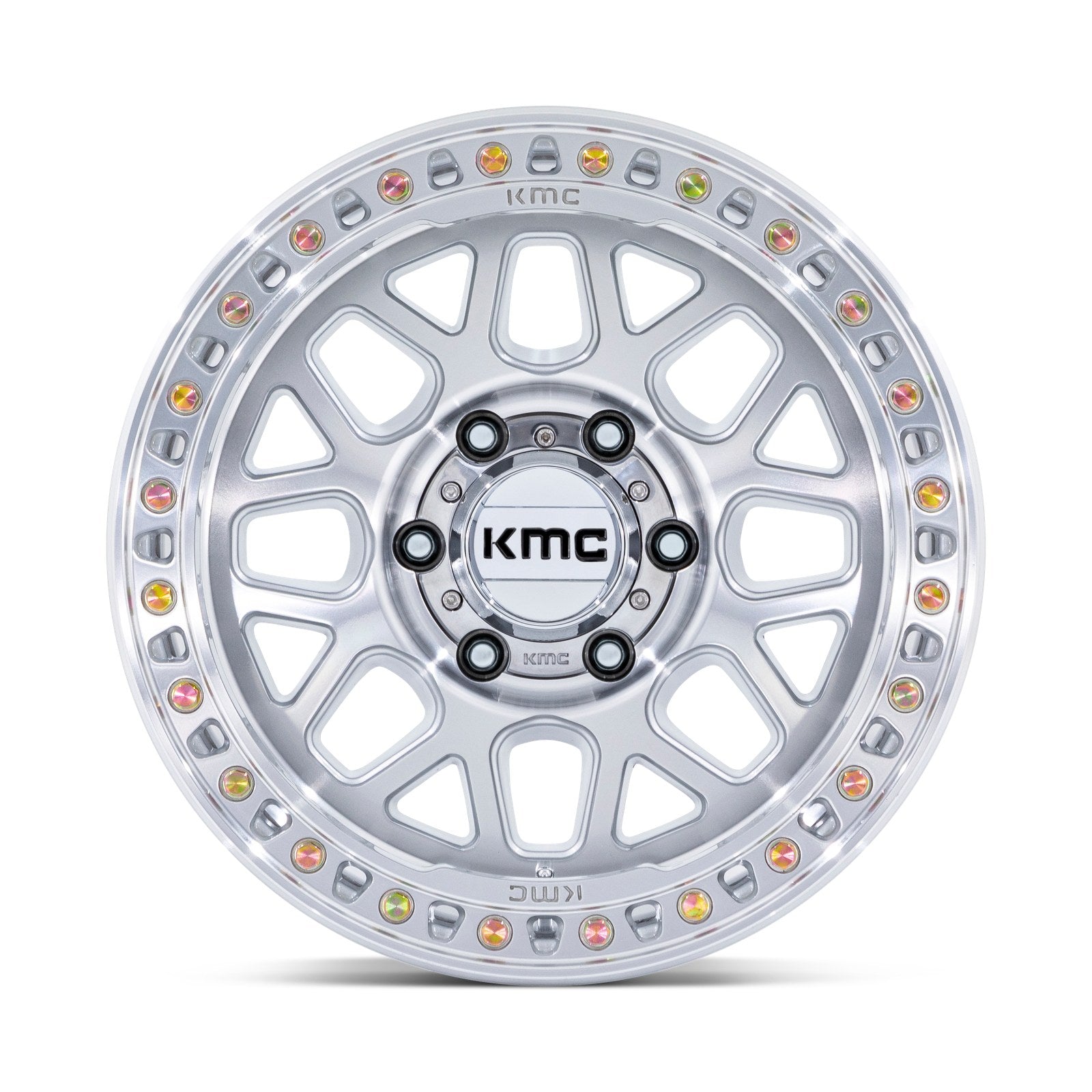 KMC Grs 17X9 6X5.5 106 +0 G-Slv Mach-Fc