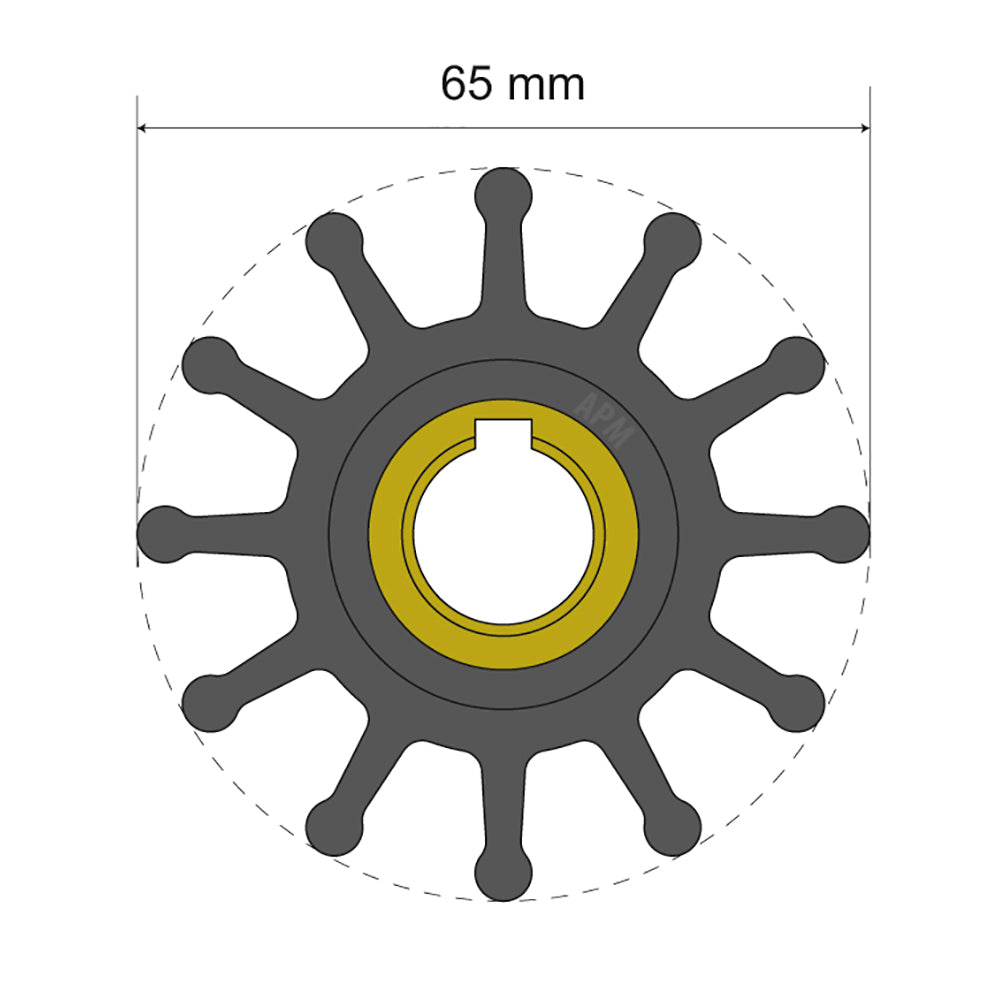 Albin Group Premium Impeller Kit 65 X 15.8 X - 12 Blade - Key Insert