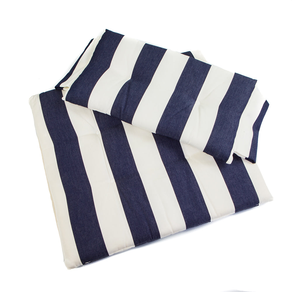 Whitecap Director's Chair II Replacement Seat Cushion Set - Navy &amp; White Stripes