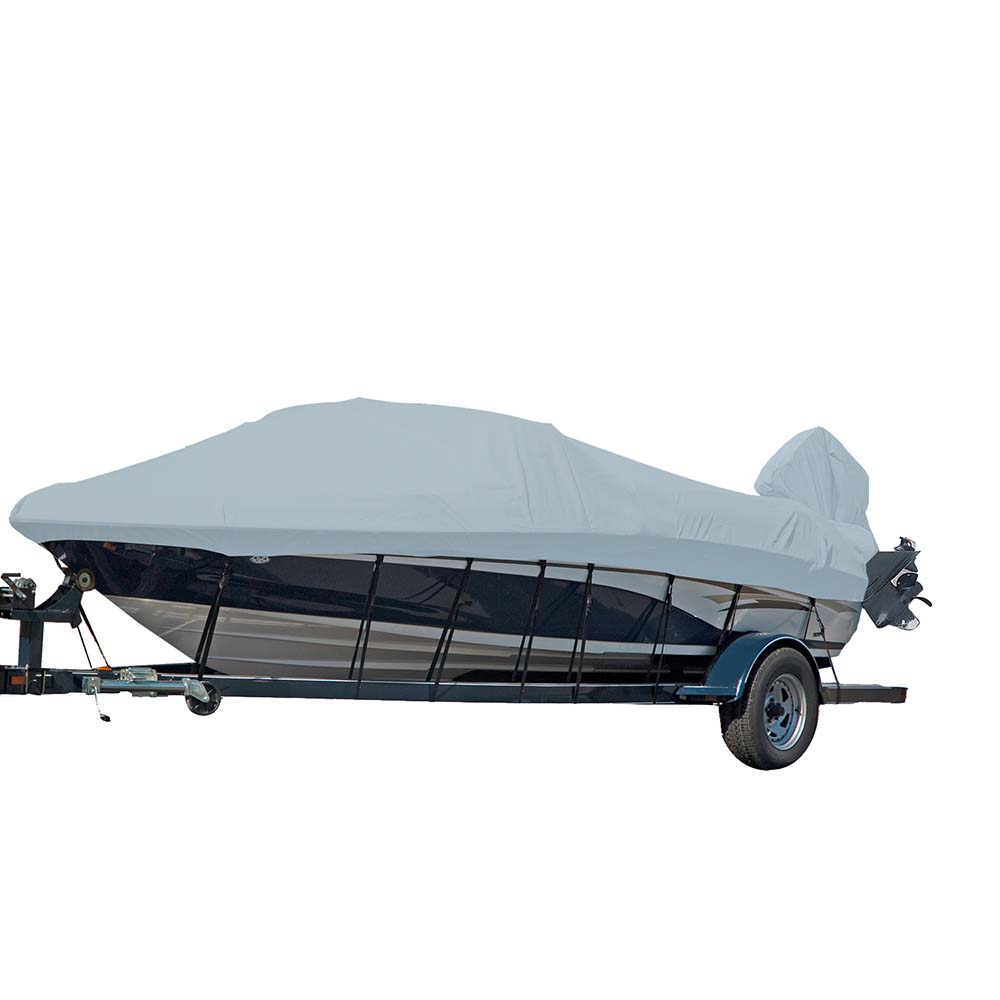 Carver Sun-DURA&reg; Styled-to-Fit Boat Cover f/24.5' V-Hull Runabout Boats w/Windshield &amp; Hand/Bow Rails - Grey