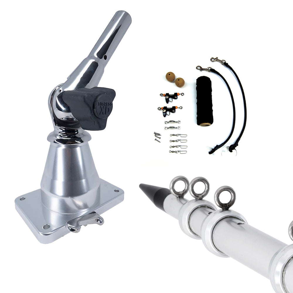 Tigress Xd Bay Series Top Mount System - 15' - Aluminum Outriggers Deluxe Rigging Kit