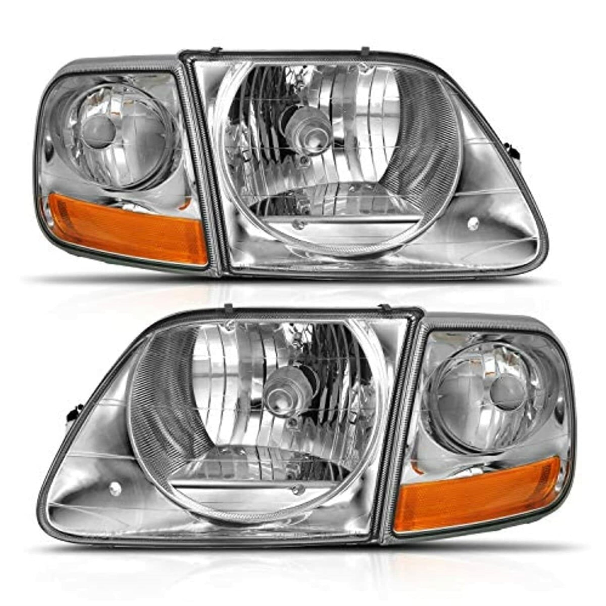 Crystal Headlight Set; Clear Lens