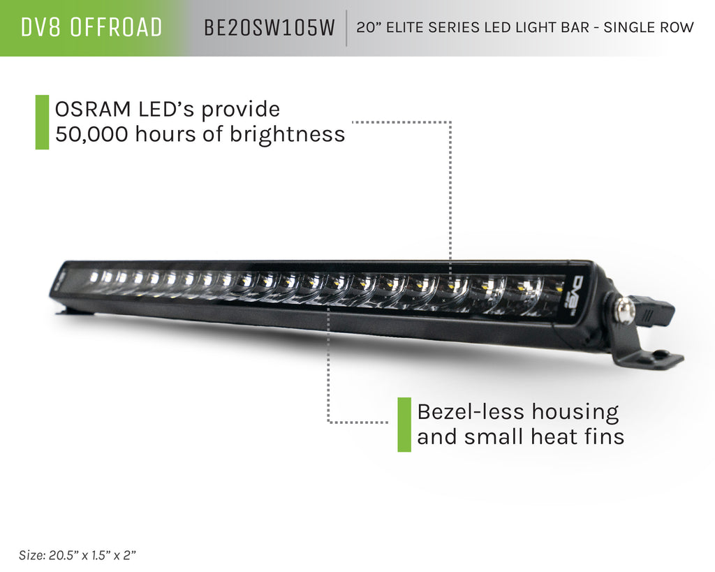 20-Inch Elite Series LED Light Bar - Single Row