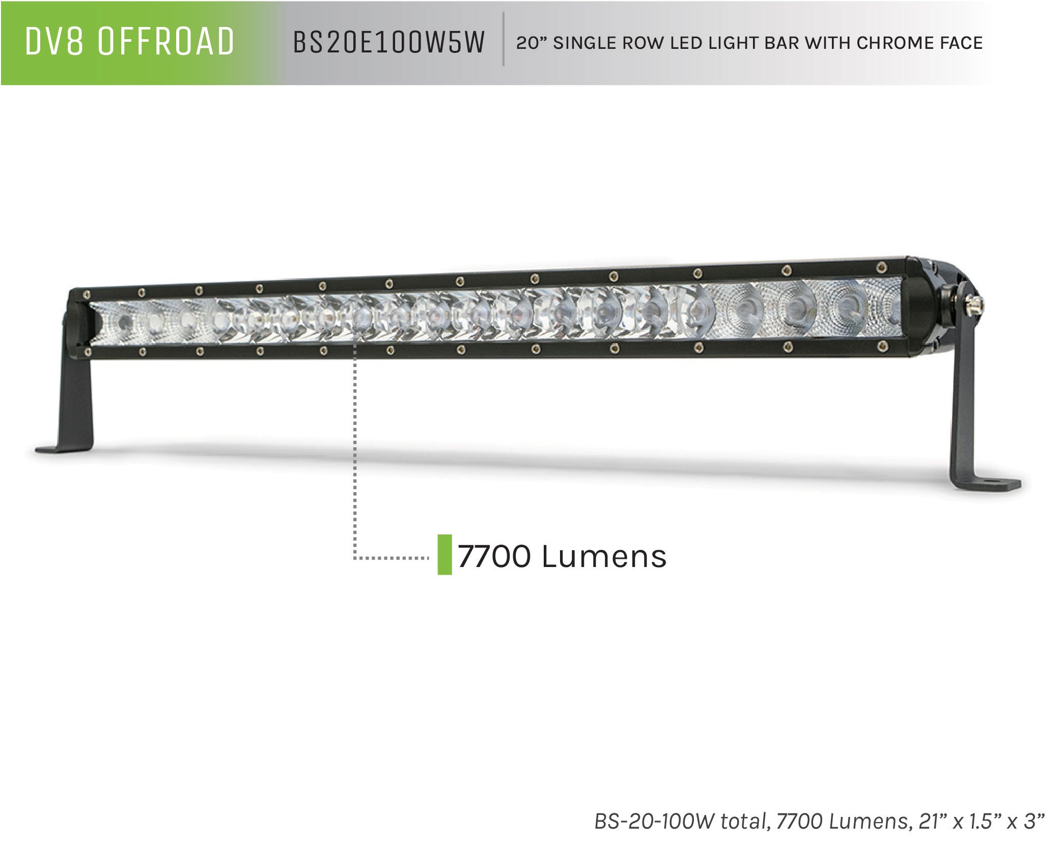 Single Row LED Light Bar With Chrome Face