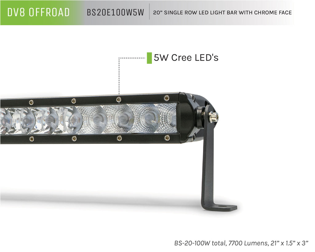 Single Row LED Light Bar With Chrome Face