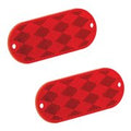 Bargman 71-78-010 Oblong Adhesive Reflector - Red, 3-1/4" x 1-1/2"