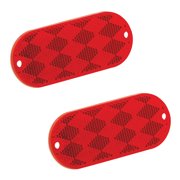 Bargman 71-78-010 Oblong Adhesive Reflector - Red, 3-1/4" x 1-1/2"