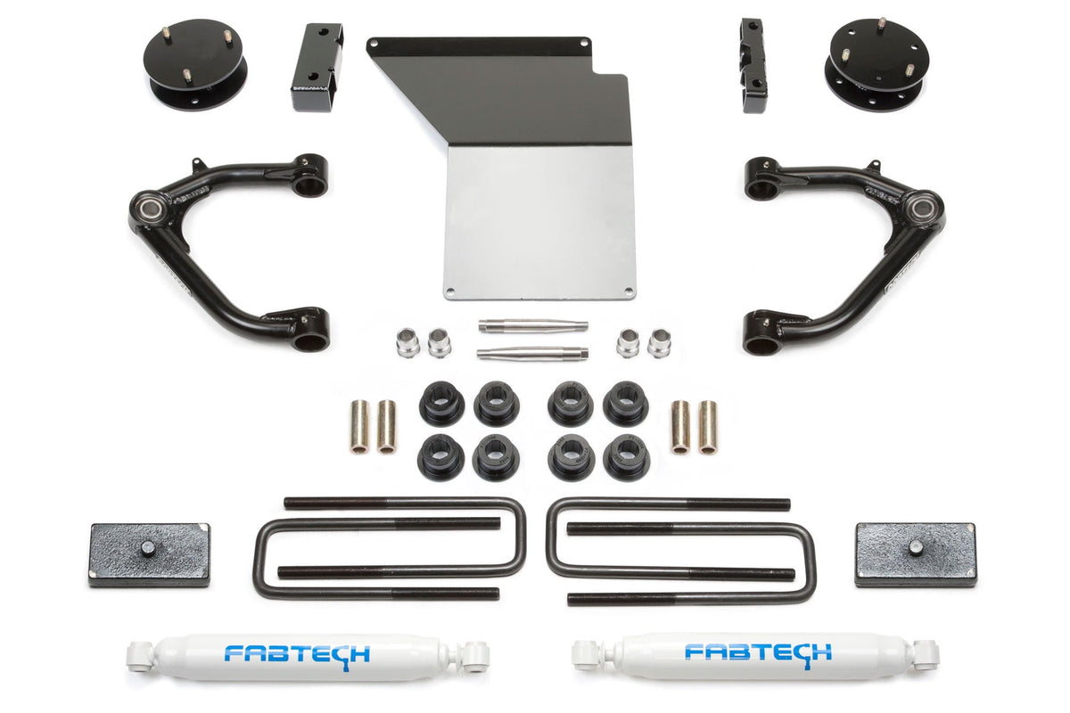 Fabtech Suspension Lift Kit - 3? UNIBALL UCA LIFT KIT with REAR PERFORMANCE SHOCKS – K1071