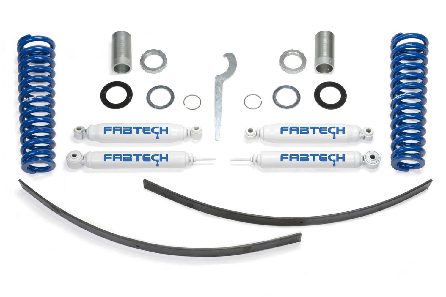 Fabtech Suspension Lift Kit - Basic Coilover Lift System, with Performance Shocks, Adjustable, 0-3.5 in. Lift, Incl. Coils, Rear Performance Shocks...