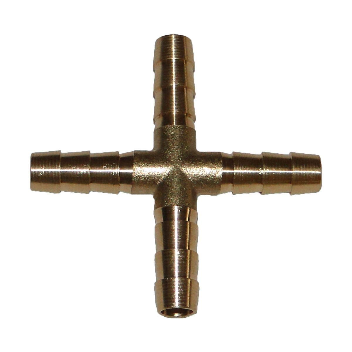 Brass Barb Cross  4-WAY3/8'(9.5MM)