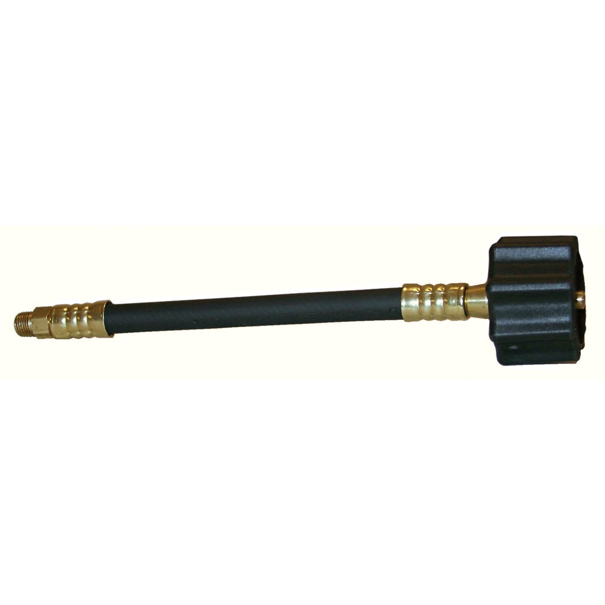 Marshall Excelsior MER425-15P Flexible Pigtail Hose with Green Female Type 1 Acme Nut x 1/4" Male Inv. Flare - 15", Retail Packaged