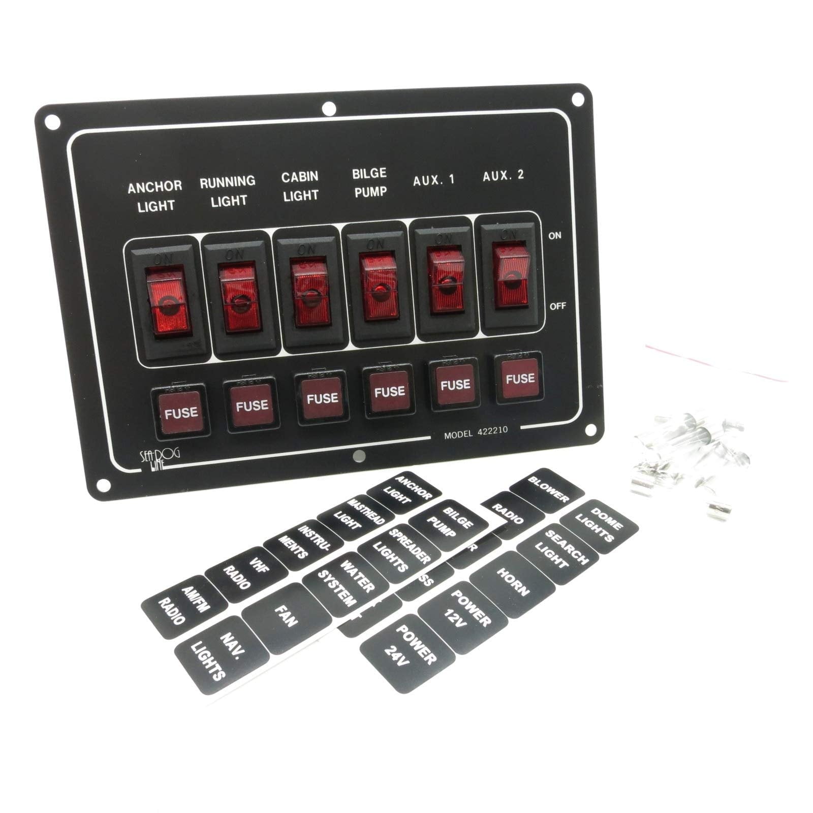 Switch Panel 6 Gang Horizontal