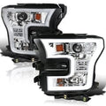 LED Rim Projector Headlights Black