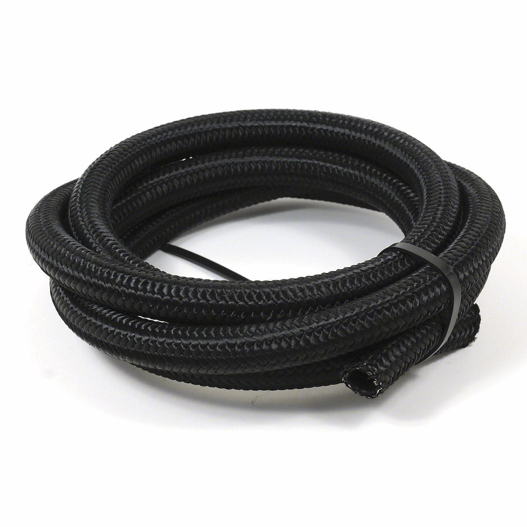Blk Nylon SS Brd Hose  -12AN X 6'