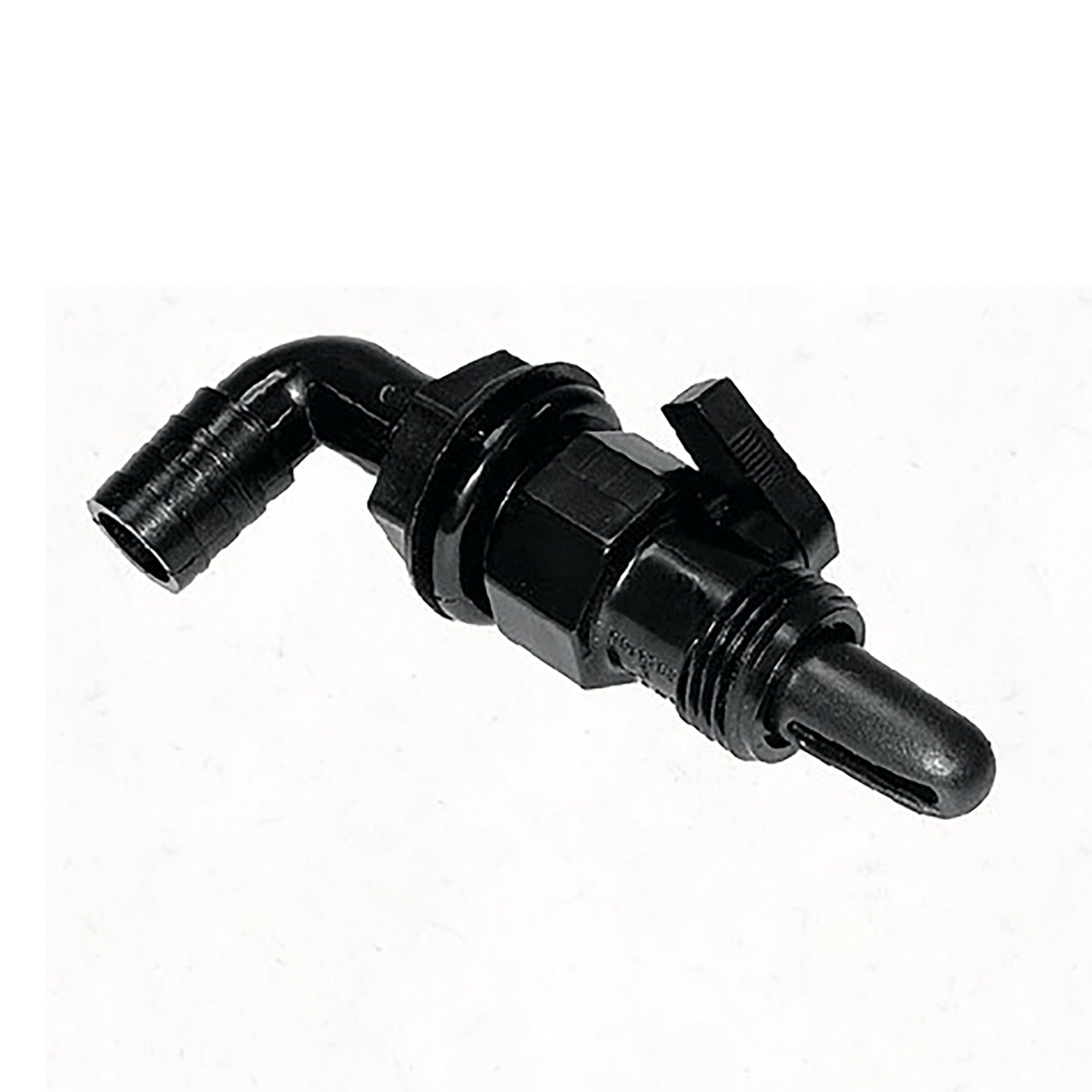 T-H Marine Supplies AHV-90-DP 0.75 in. Barbed 90 Degree Aerator Head with Shut-off Valve, Black