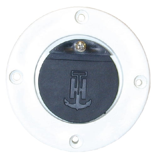 T-H Marine Supplies SA-2B-DP 1.5 in. Flush Mount Scupper Adapter, White with Black Flapper