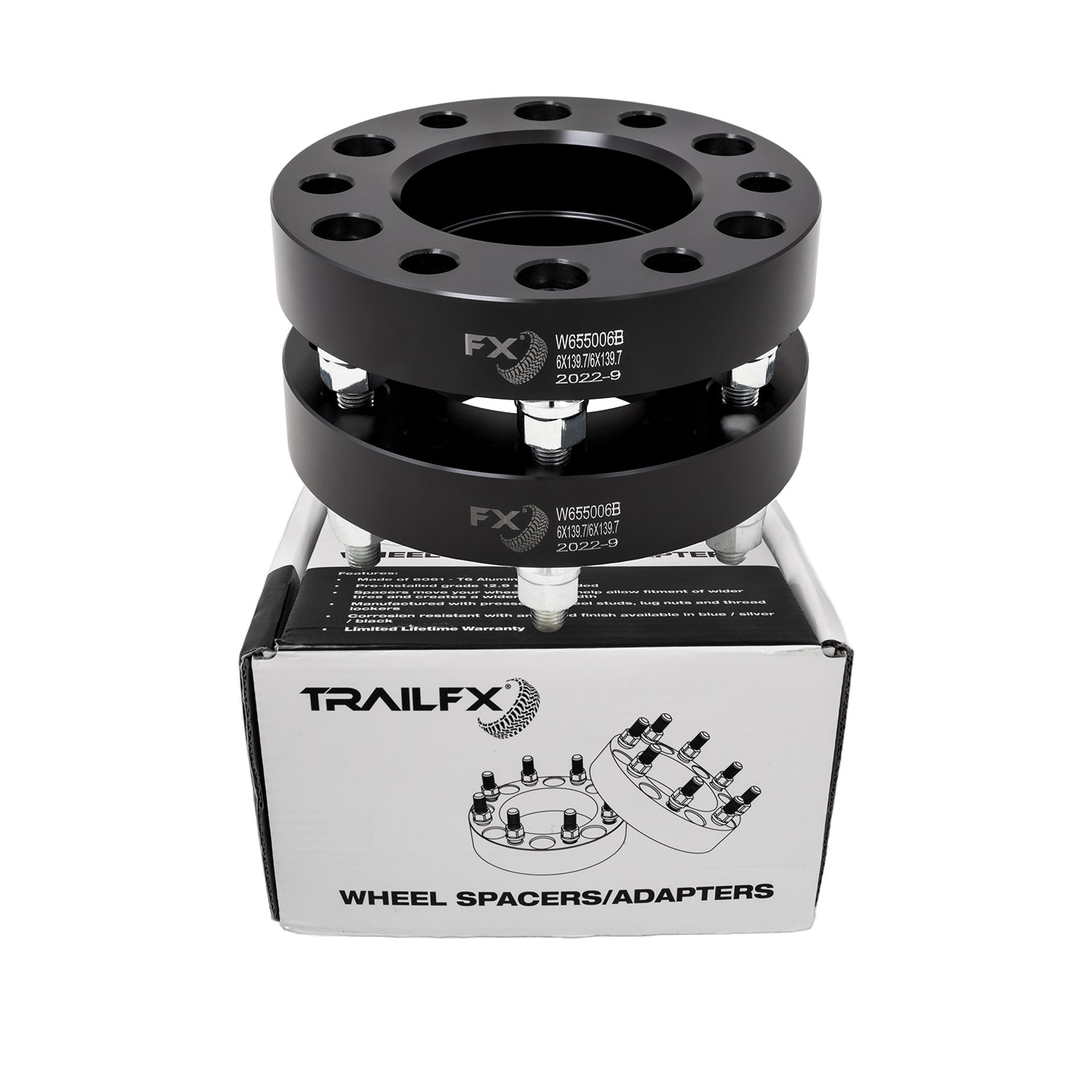HUB CENT SPCR BLK 6X5.5 12X1.5 FORD